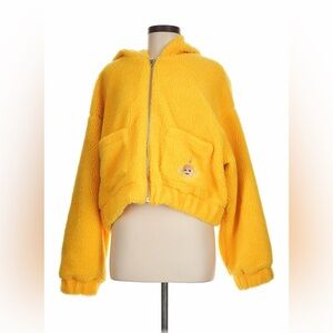Dolls Kill Teletubbies Laa-Laa Yellow Sherpa Hoodie Jacket w Ears Size M